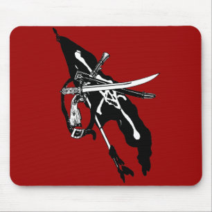 Vintage-Piratenflagge, Jolly Roger Totenkopf und K Mousepad