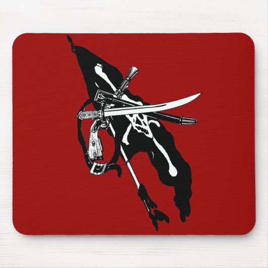 Vintage Piratenflagge, Piratenflagge Skull Crossbo Mousepad (Vorne)