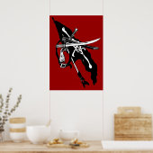 Vintage Piratenflagge, Piratenflagge Skull Crossbo Poster (Küche)