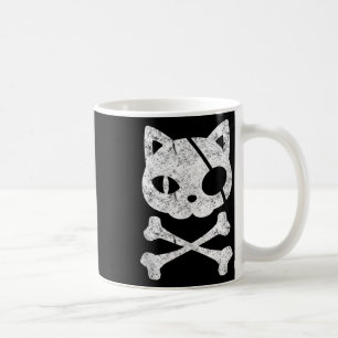 Vintage Piratenkatze Katzenkätzchen Halloween Skul Kaffeetasse
