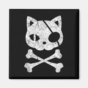 Vintage Piratenkatze Katzenkätzchen Halloween Skul Magnet