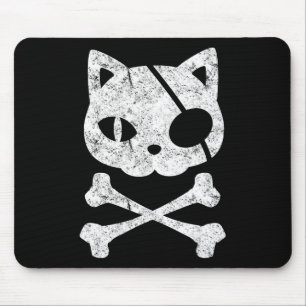 Vintage Piratenkatze Katzenkätzchen Halloween Skul Mousepad