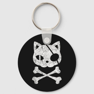 Vintage Piratenkatze Katzenkätzchen Halloween Skul Schlüsselanhänger