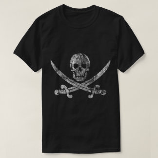 Vintage-Piratenschädel- und gekreuzte Schwerter-De T-Shirt