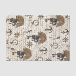 Vintage Piratenschiff Brief Nautical Decoupage Seidenpapier