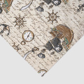 Vintage Piratenschiff Brief Nautical Decoupage Seidenpapier (Ausschnitt)