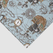 Vintage Piratenschiff Schatzkarte Seidenpapier (Ausschnitt)