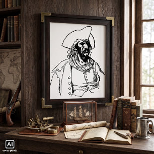Vintage Pirates, a Buccaneer Sketch by Howard Pyle Poster
