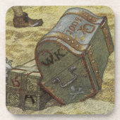Vintage Pirates, William Kidd Burying Treasure Getränkeuntersetzer (Vorderseite)