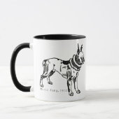 Vintage Pitbull Art Personalized Mug Tasse (Links)