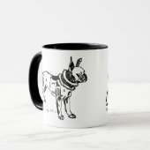 Vintage Pitbull Art Personalized Mug Tasse (Vorderseite Links)