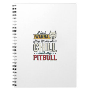 Vintage Pitbull Bleib Zu Hause Und Chill Hundelieb Notizblock