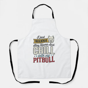 Vintage Pitbull Bleib Zu Hause Und Chill Hundelieb Schürze