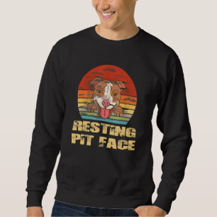 Vintage Pitbull Entspanntes Pitbull-Gesicht Pitb Sweatshirt