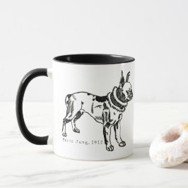 Vintage Pitbull Kunst Personalisierter Becher Tasse