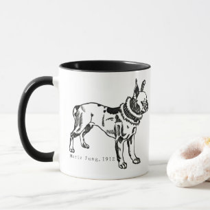 Vintage Pitbull Kunst Personalisierter Becher Tasse