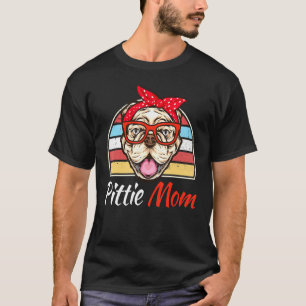 Vintage Pittie Mama American Pitbull Terrier Hund T-Shirt