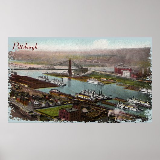 Vintage Pittsburgh 1800er Canvas Print Poster (Vorne)