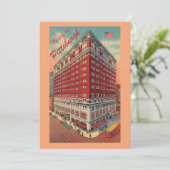 Vintage Pittsburgh Hotel Party Einladung (Stehend Vorderseite)