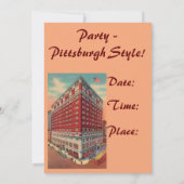 Vintage Pittsburgh Hotel Party Einladung (Rückseite)
