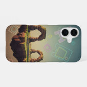 Vintage-Pixel-Arcade-Fantasieplateau iPhone 16 Hülle (Rückseite (Horizontal))