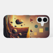 Vintage Pixel-Arcade Fantasy Cliffs iPhone 16 Hülle (Rückseite (Horizontal))