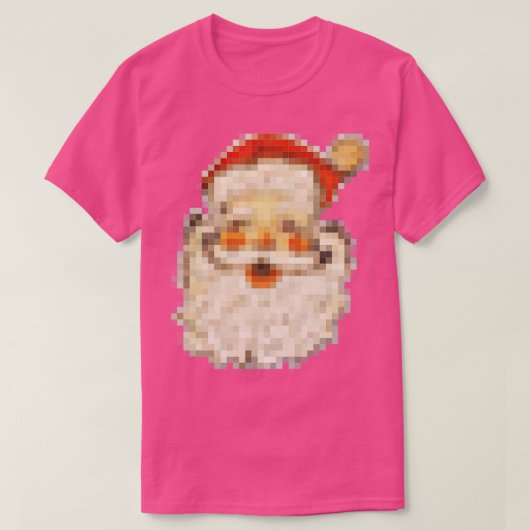 Vintage Pixel Santa T-Shirt (Design vorne)