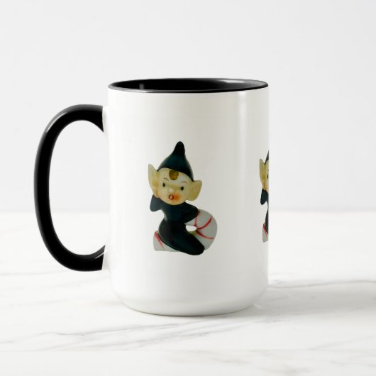 Vintage Pixie Elf Weihnachtskaffee Tasse (Links)