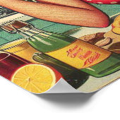Vintage-Pizzamädchen Poster (Ecke)