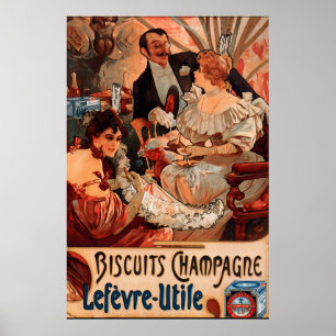 Vintage Plakat Alphonse Mucha Kekse Anzeige