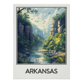 Vintage-Plakat Arkansas, Wildnis und Kaskade Poster