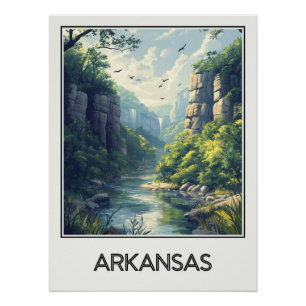 Vintage-Plakat Arkansas, Wildnis und Kaskade Poster