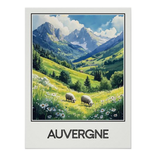 Vintage-Plakat Auvergne, Grüntal und Som Poster (Vorderseite)