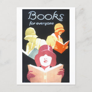 Vintage-Plakat "Bücher für alle" aus den 1920er Ja Postkarte