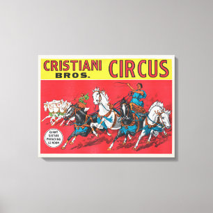 Vintage-Plakat des Cristiani Brothers Circus Leinwanddruck