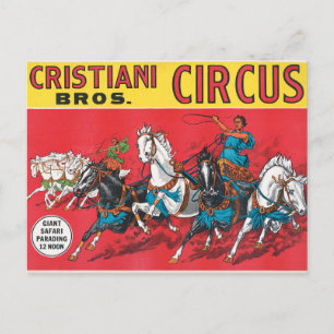 Vintage-Plakat des Cristiani Brothers Circus Postkarte