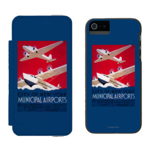 Vintage Plakat des New York City Municipal Airport Incipio Watson™ iPhone 5 Geldbörsen Hülle