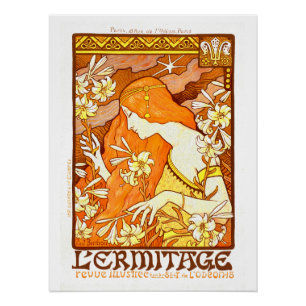 Vintage-Plakat Französische Zeitschrift Art Nouvea Poster