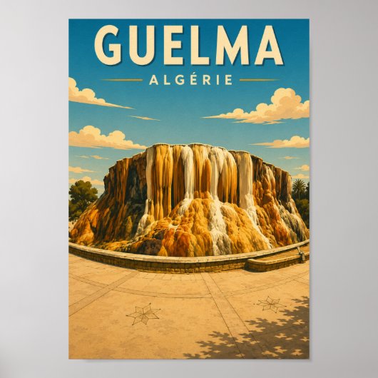 Vintage-Plakat Hammam Meskhoutine (Algerien) Poster (Vorne)