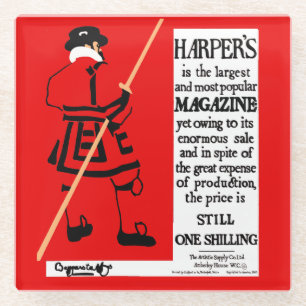 Vintage-Plakat Harper's Magazine Beefeater Glasuntersetzer