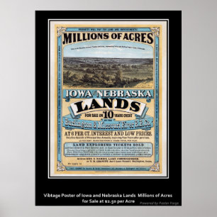 Vintage-Plakat Iowa/Nebraska-Landverkauf Poster