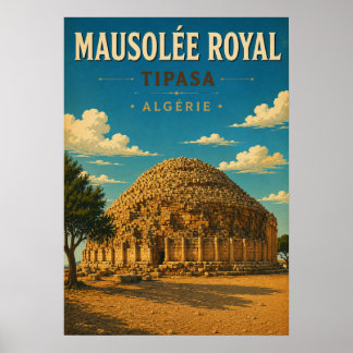 Vintage-Plakat Königliches Mausoleum von Tipasa - Poster
