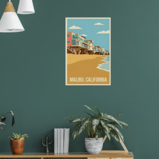 Vintage-Plakat Malibu Kalifornien Poster
