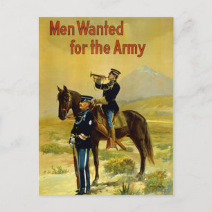 Vintage-Plakat 'Männer für die Armee gesucht' aus Postkarte