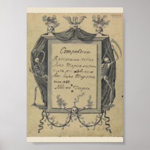 Vintage-Plakat mit okkulten Symbolen Poster