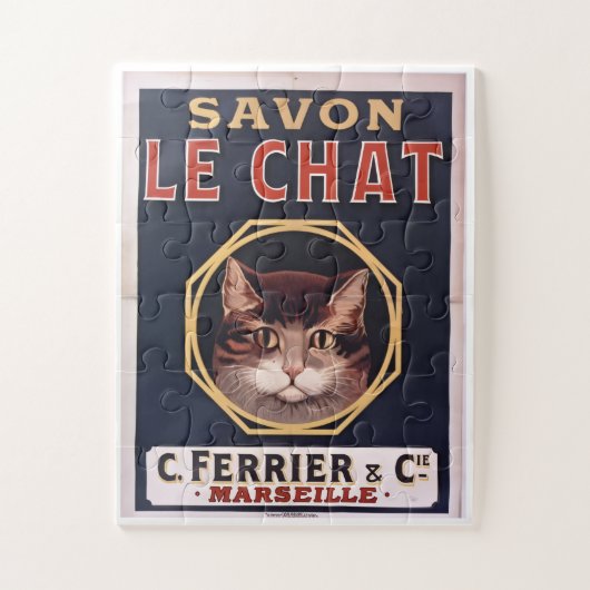 "Vintage Plakat Savon Le Chat" Puzzle (Vertikal)