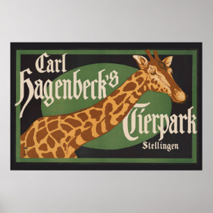 Vintage-Plakat von Carl Hagenbecks Tierpark-Zirkus Poster