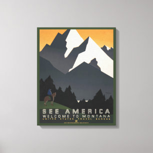 Vintage Plakat zur Förderung des Reisens nach Mont Leinwanddruck