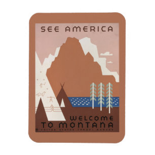 Vintage Plakat zur Förderung des Reisens nach Mont Magnet
