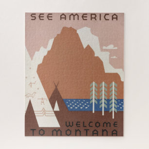 Vintage Plakat zur Förderung des Reisens nach Mont Puzzle
